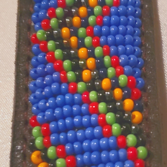 Brand New! Never Been Worn Small Handmade African Beaded/Goat Skin Dog Collar - Picture 3 of 3